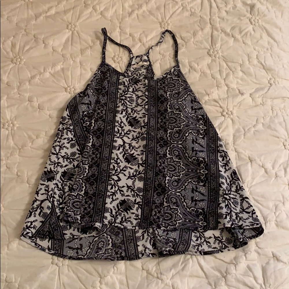 black and white print tank